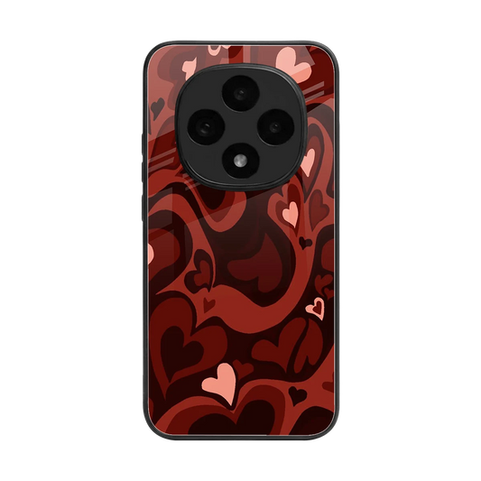 Y2K Red Meltdown Hearts back phone cover | glass case for oppo f31 pro 5g