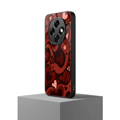 Y2K Red Meltdown Hearts oppo f31 pro 5g mobile cover | shockproof glass phone case