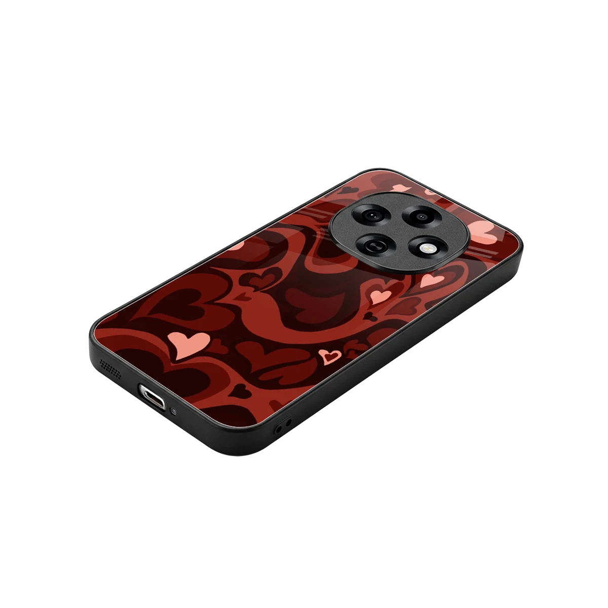 Y2K Red Meltdown Hearts stylish phone case for oppo f31 pro 5g | glossy glass and slim fit