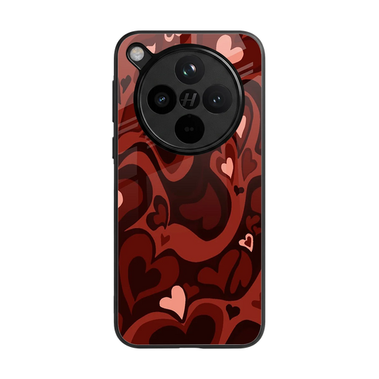 Y2K Red Meltdown Hearts back phone cover | glass case for oppo find x8