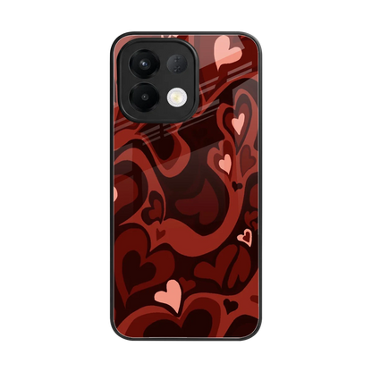 Y2K Red Meltdown Hearts back phone cover | glass case for oppo k13 5g