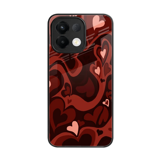 Y2K Red Meltdown Hearts back phone cover | glass case for oppo k13 5g