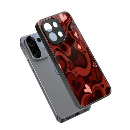 Y2K Red Meltdown Hearts sleek oppo k13 5g cover with tempered glass back and TPU edges