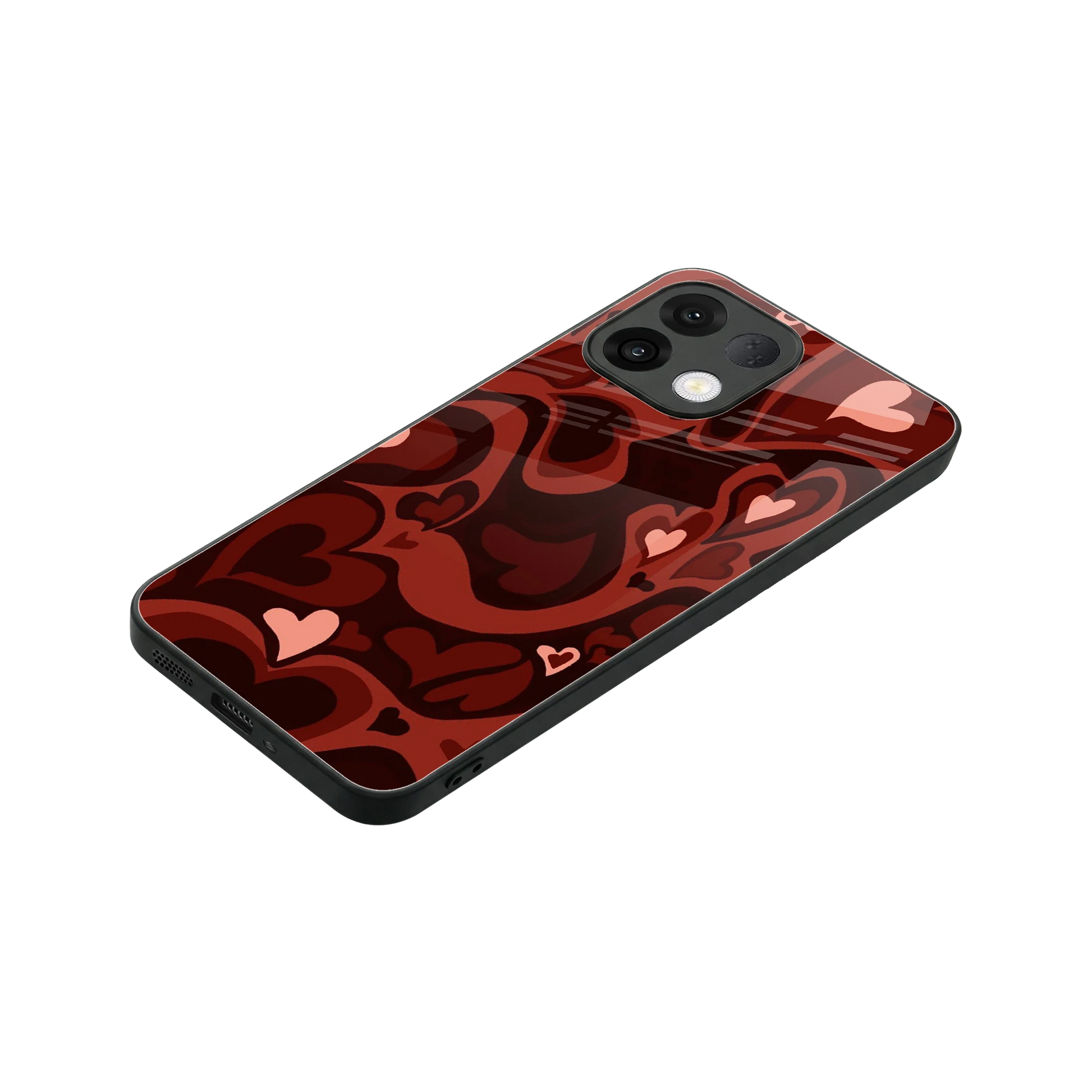 Y2K Red Meltdown Hearts stylish phone case for oppo k13 5g | glossy glass and slim fit
