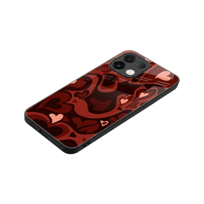 Y2K Red Meltdown Hearts stylish phone case for oppo k13 5g | glossy glass and slim fit