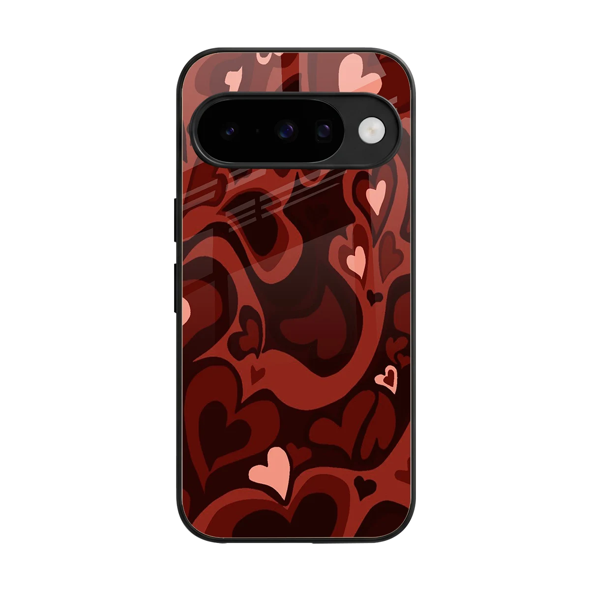 Y2K Red Meltdown Hearts back phone cover | glass case for google pixel 10