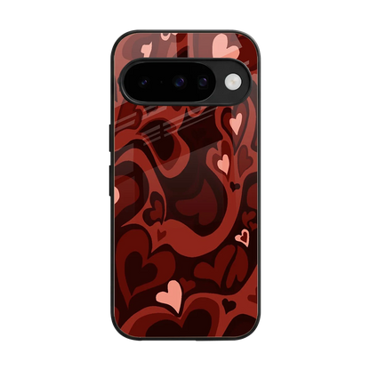 Y2K Red Meltdown Hearts back phone cover | glass case for google pixel 10