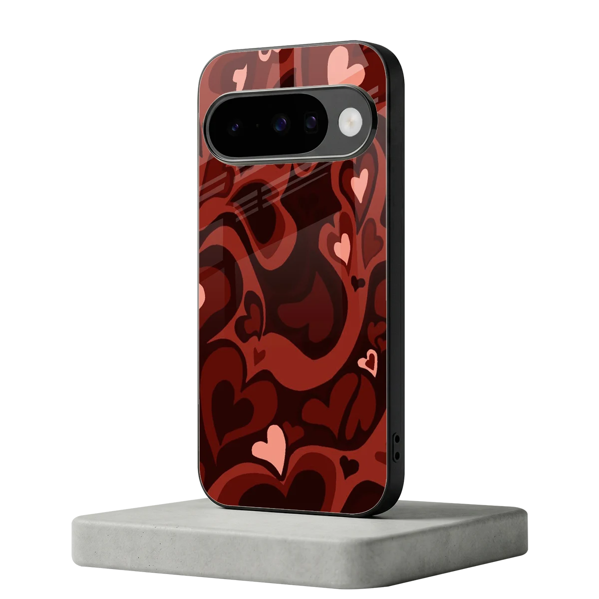Y2K Red Meltdown Hearts google pixel 10 mobile cover | shockproof glass phone case