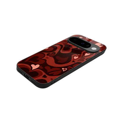 Y2K Red Meltdown Hearts stylish phone case for google pixel 10 | glossy glass and slim fit