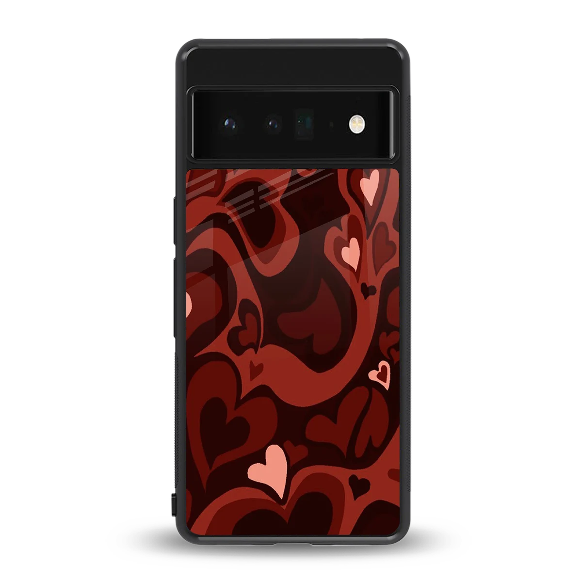 Y2K Red Meltdown Hearts back phone cover | glass case for google pixel 6 pro