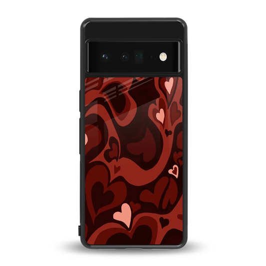 Y2K Red Meltdown Hearts back phone cover | glass case for google pixel 6 pro
