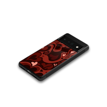 Y2K Red Meltdown Hearts google pixel 6 pro mobile cover | shockproof glass phone case