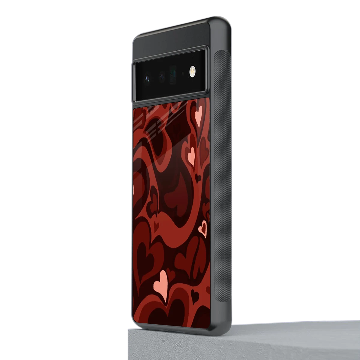 Y2K Red Meltdown Hearts stylish phone case for google pixel 6 pro | glossy glass and slim fit