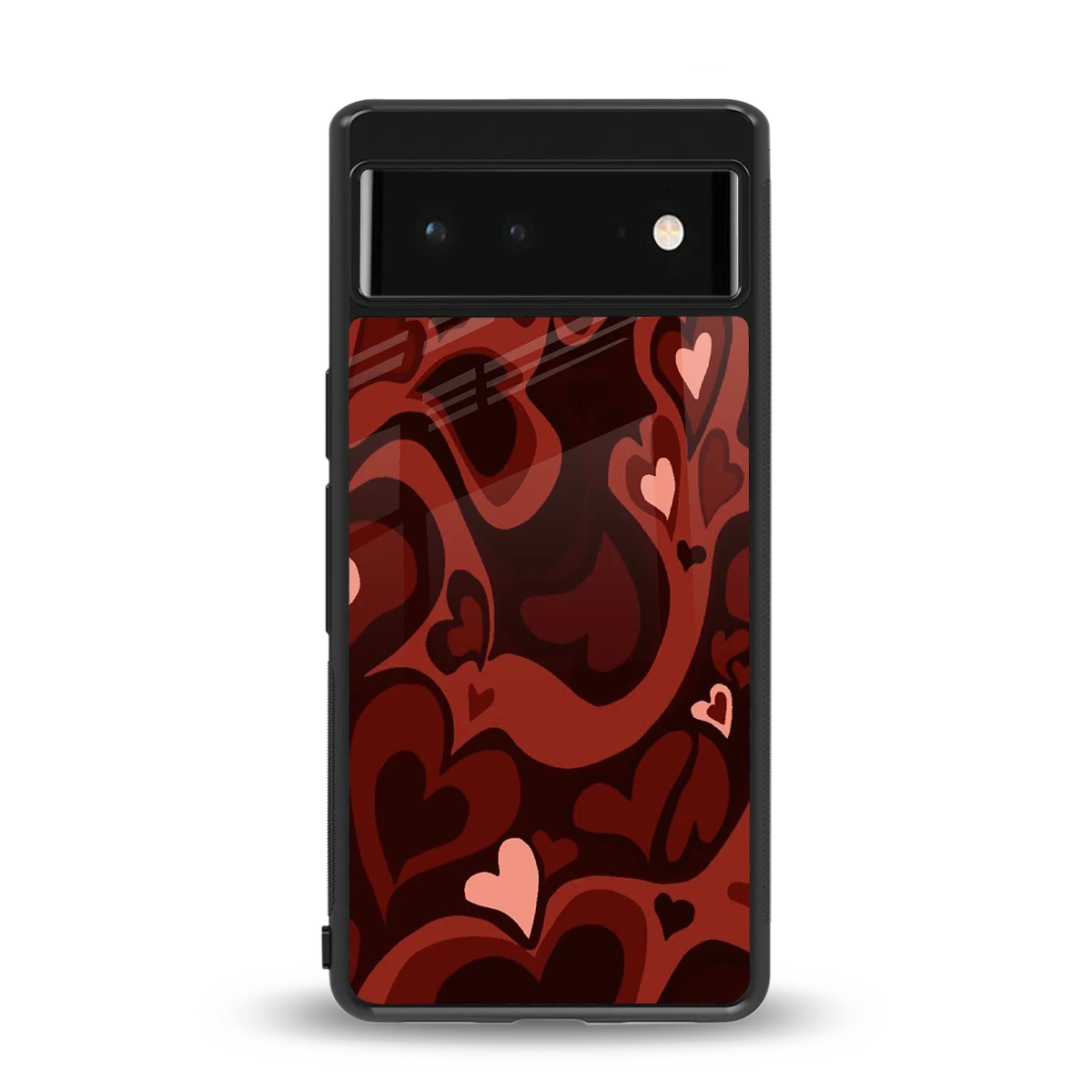 Y2K Red Meltdown Hearts back phone cover | glass case for google pixel 6a