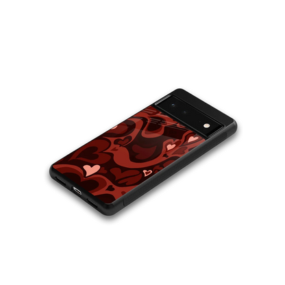 Y2K Red Meltdown Hearts google pixel 6a mobile cover | shockproof glass phone case
