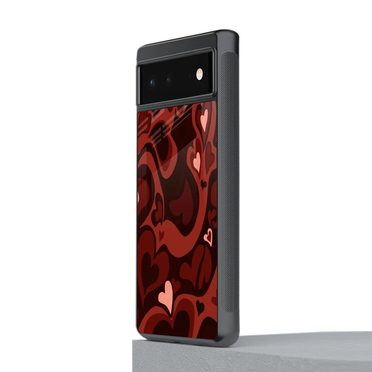 Y2K Red Meltdown Hearts stylish phone case for google pixel 6a | glossy glass and slim fit