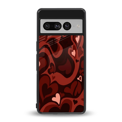 Y2K Red Meltdown Hearts back phone cover | glass case for google pixel 7 pro