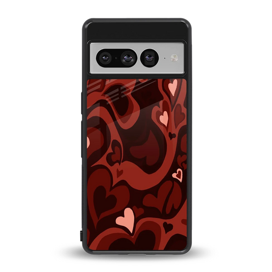 Y2K Red Meltdown Hearts back phone cover | glass case for google pixel 7 pro