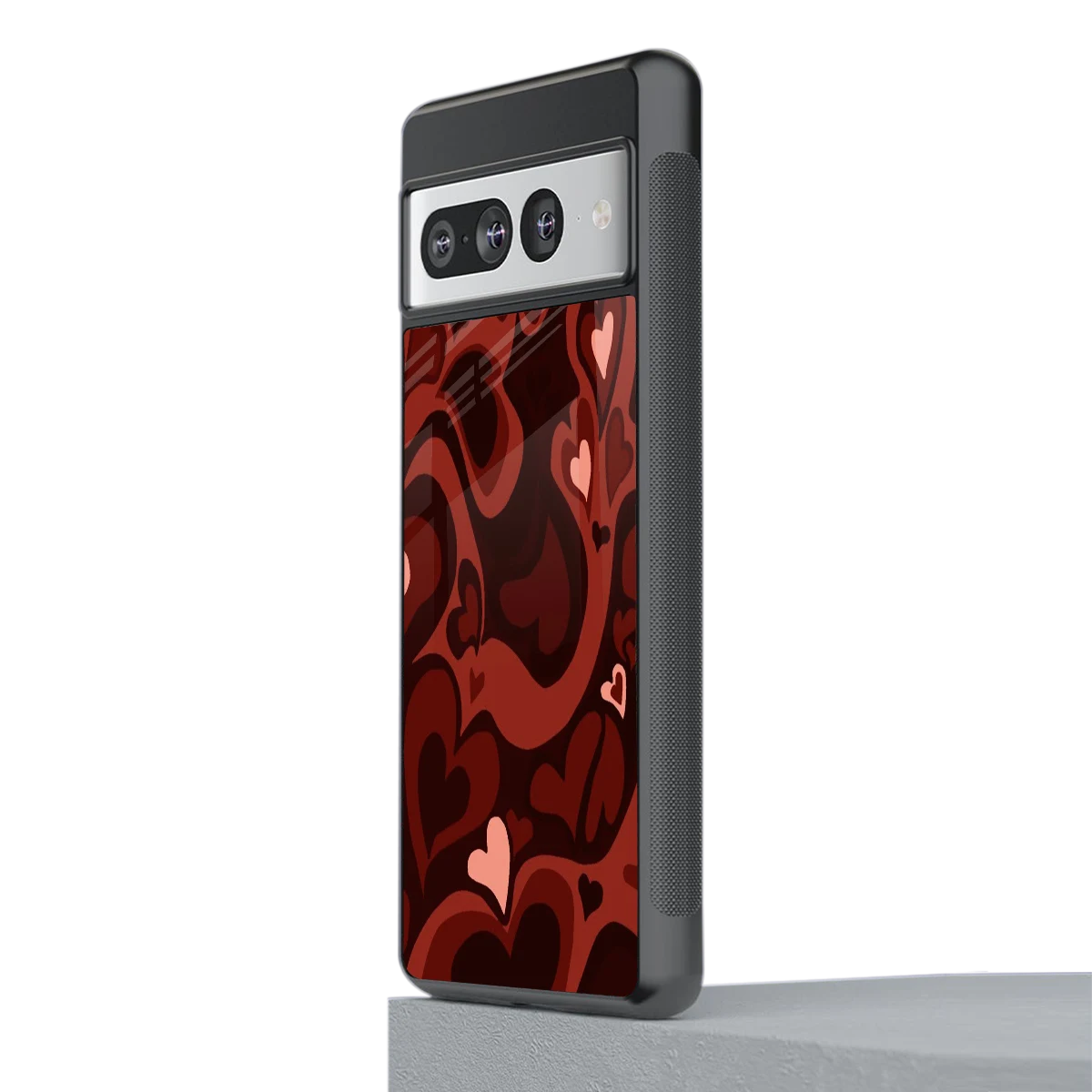 Y2K Red Meltdown Hearts stylish phone case for google pixel 7 pro | glossy glass and slim fit