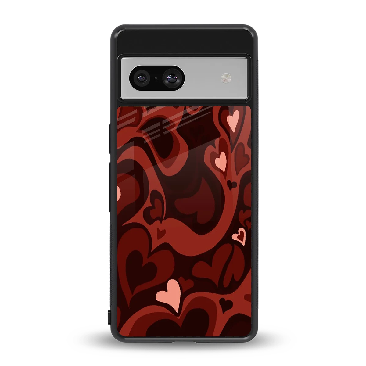 Y2K Red Meltdown Hearts back phone cover | glass case for google pixel 7a