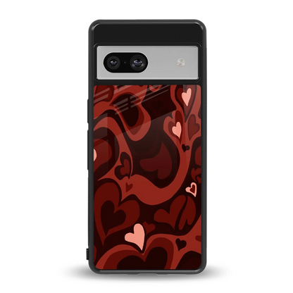 Y2K Red Meltdown Hearts back phone cover | glass case for google pixel 7a
