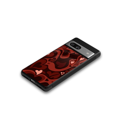 Y2K Red Meltdown Hearts google pixel 7a mobile cover | shockproof glass phone case