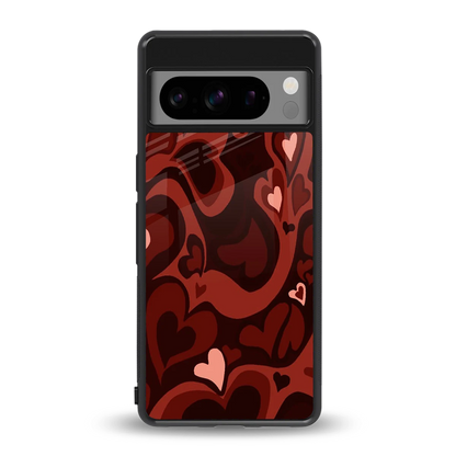 Y2K Red Meltdown Hearts back phone cover | glass case for google pixel 8 pro