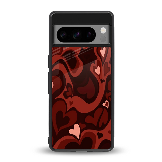 Y2K Red Meltdown Hearts back phone cover | glass case for google pixel 8 pro