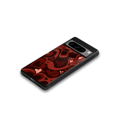 Y2K Red Meltdown Hearts google pixel 8 pro mobile cover | shockproof glass phone case