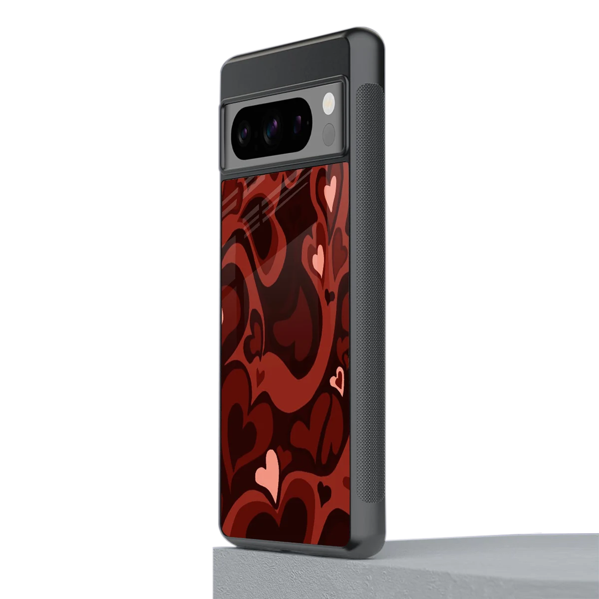 Y2K Red Meltdown Hearts stylish phone case for google pixel 8 pro | glossy glass and slim fit