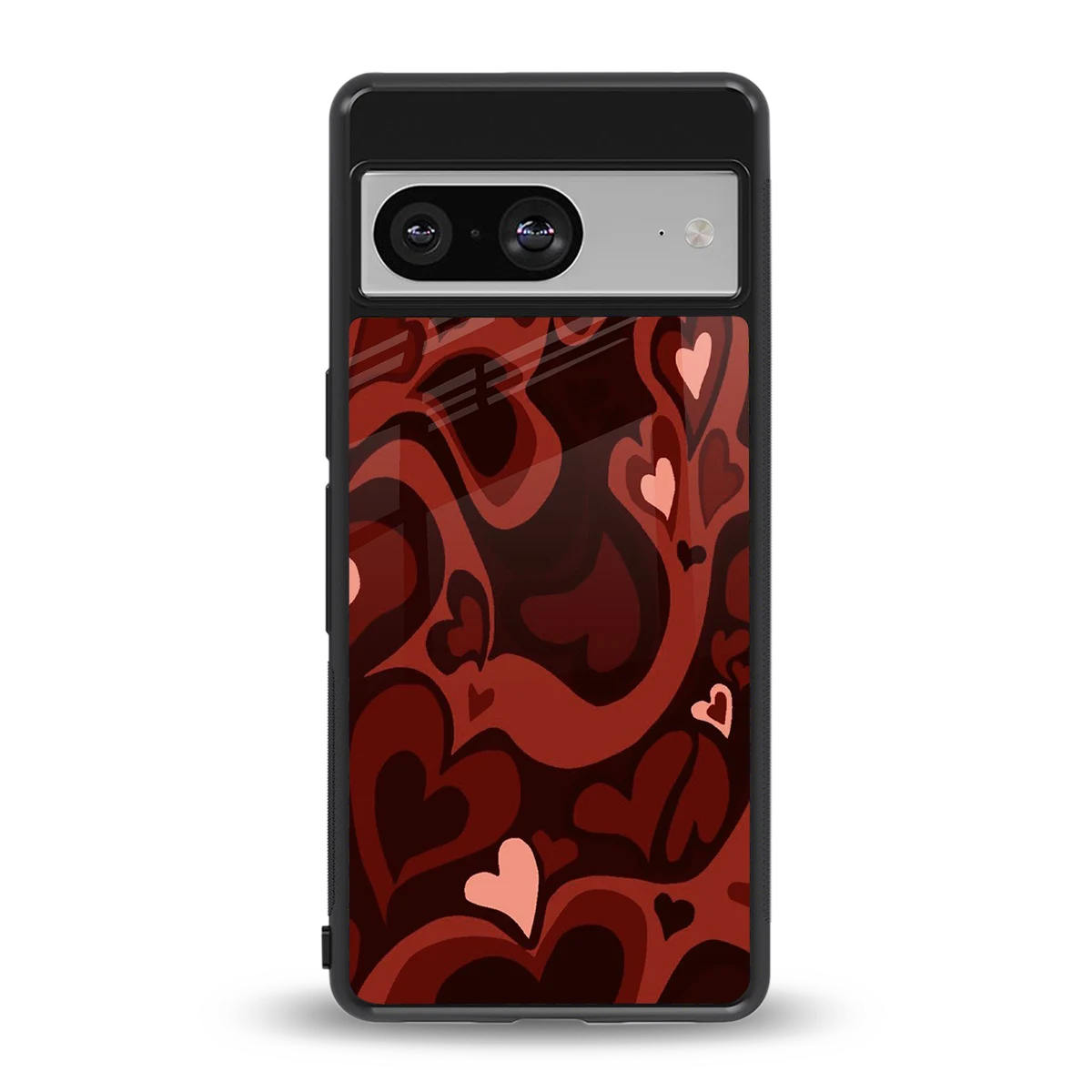 Y2K Red Meltdown Hearts back phone cover | glass case for google pixel 8