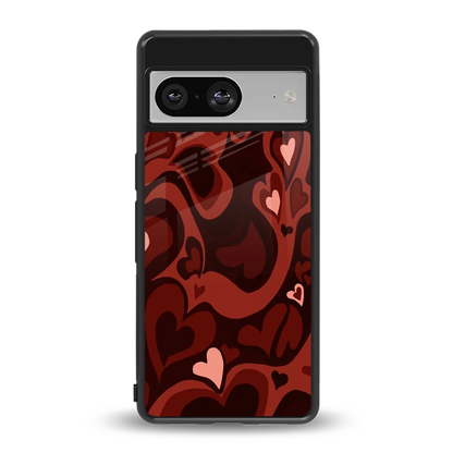 Y2K Red Meltdown Hearts back phone cover | glass case for google pixel 8