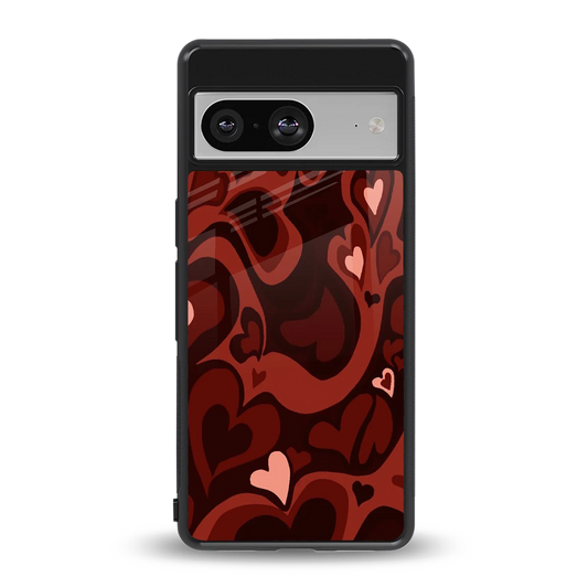 Y2K Red Meltdown Hearts back phone cover | glass case for google pixel 8