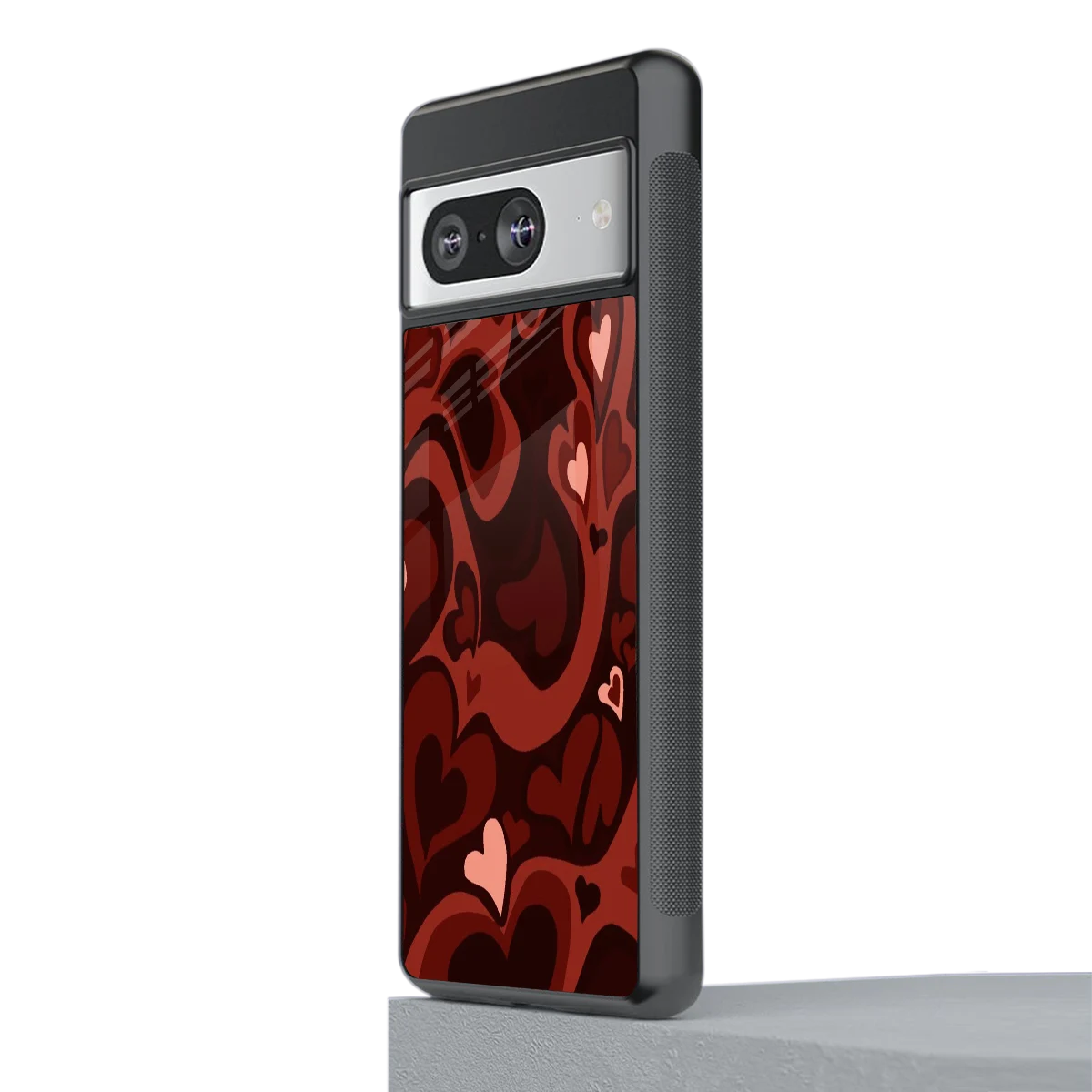 Y2K Red Meltdown Hearts stylish phone case for google pixel 8 | glossy glass and slim fit