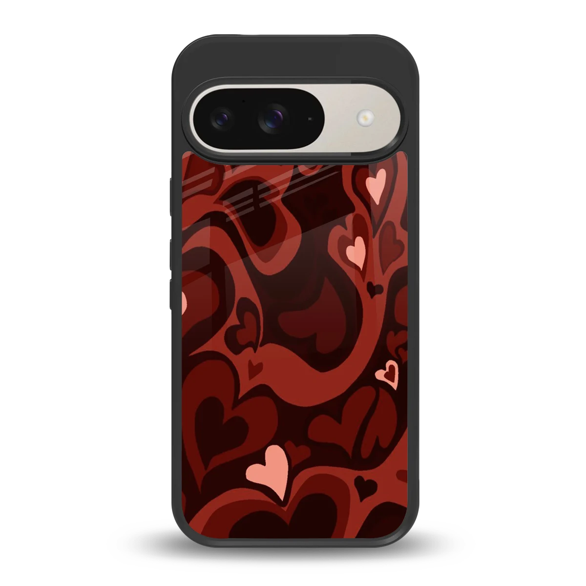 Y2K Red Meltdown Hearts back phone cover | glass case for google pixel 9