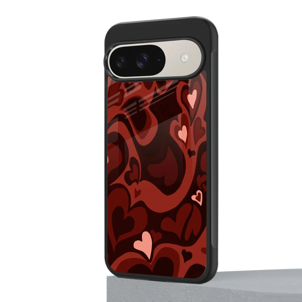Y2K Red Meltdown Hearts google pixel 9 mobile cover | shockproof glass phone case