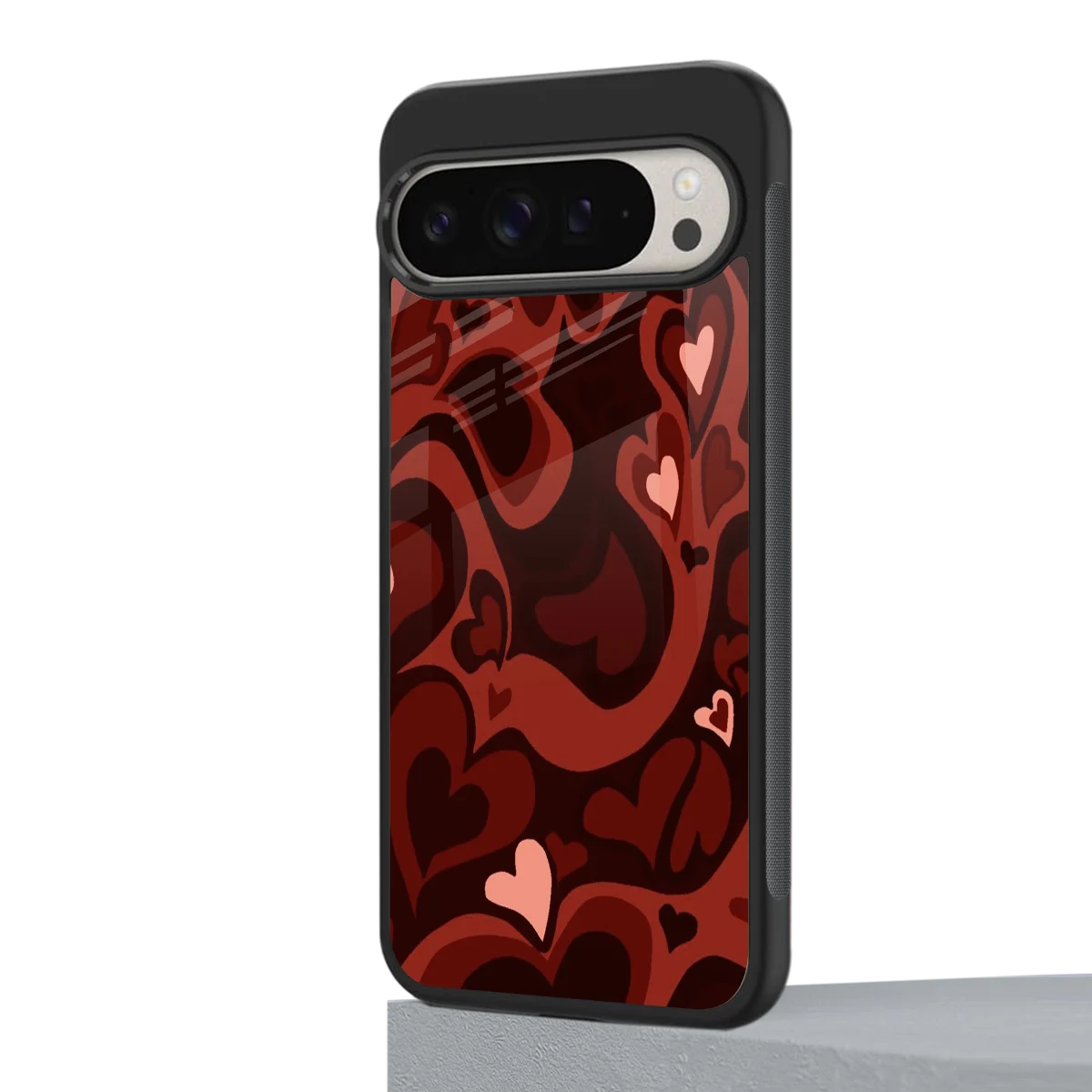 Y2K Red Meltdown Hearts google pixel 9 pro xl mobile cover | shockproof glass phone case
