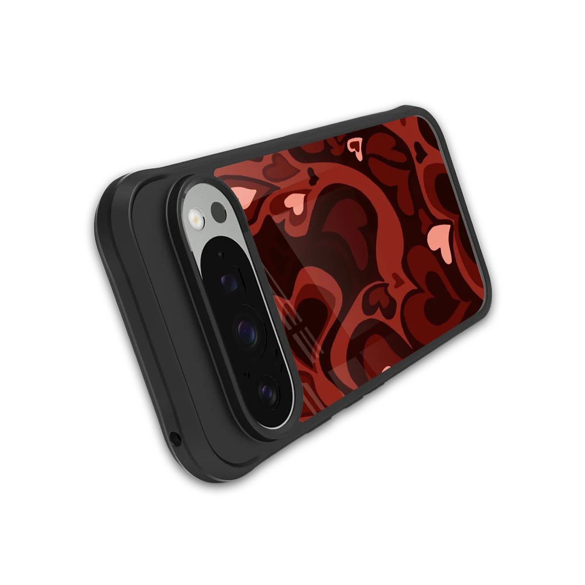 Y2K Red Meltdown Hearts stylish phone case for google pixel 9 pro xl | glossy glass and slim fit