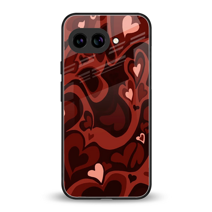 Y2K Red Meltdown Hearts back phone cover | glass case for google pixel 10a