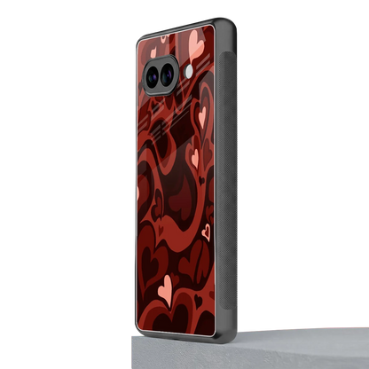 Y2K Red Meltdown Hearts google pixel 10a mobile cover | shockproof glass phone case