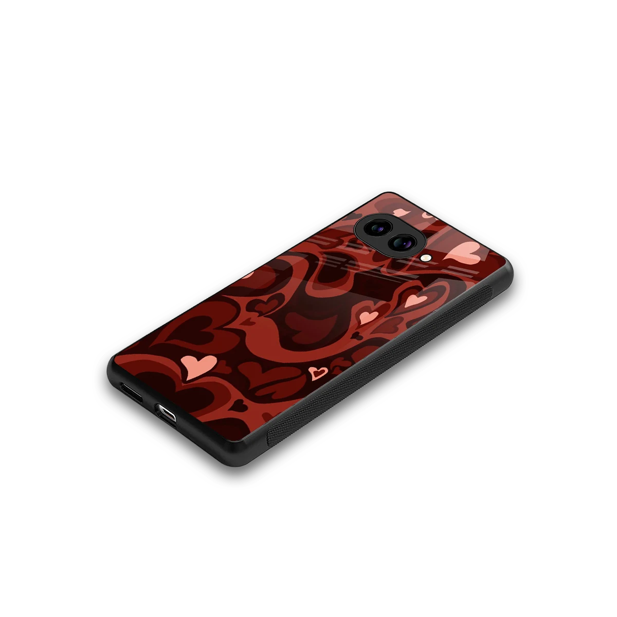 Y2K Red Meltdown Hearts stylish phone case for google pixel 10a | glossy glass and slim fit