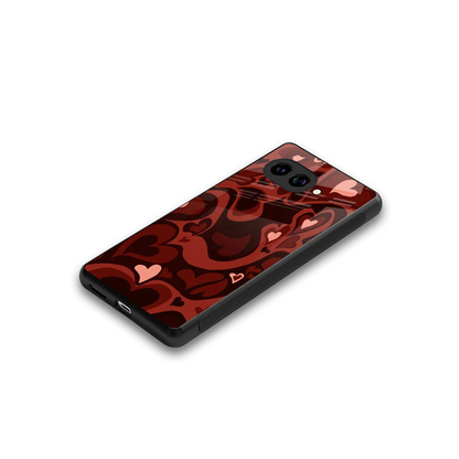 Y2K Red Meltdown Hearts stylish phone case for google pixel 10a | glossy glass and slim fit