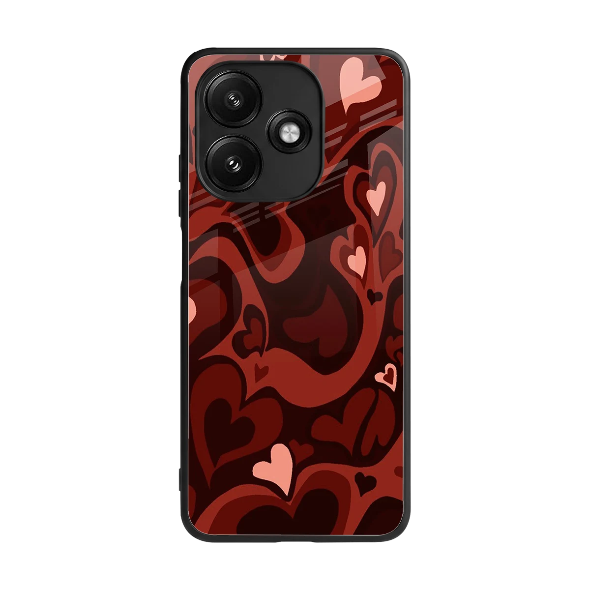 Y2K Red Meltdown Hearts back phone cover | glass case for redmi 12 5g
