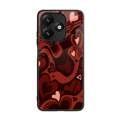 Y2K Red Meltdown Hearts back phone cover | glass case for redmi 12 5g