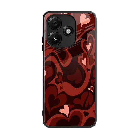 Y2K Red Meltdown Hearts back phone cover | glass case for redmi 12 5g