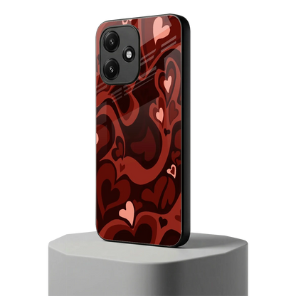 Y2K Red Meltdown Hearts redmi 12 5g mobile cover | shockproof glass phone case