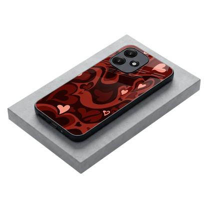 Y2K Red Meltdown Hearts stylish phone case for redmi 12 5g | glossy glass and slim fit