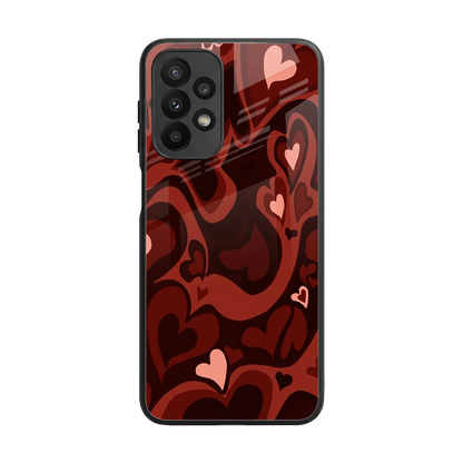 Y2K Red Meltdown Hearts back phone cover | glass case for samsung galaxy a23