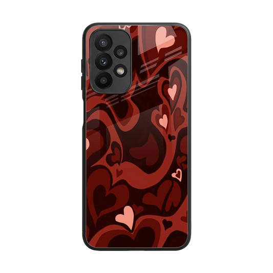 Y2K Red Meltdown Hearts back phone cover | glass case for samsung galaxy a23
