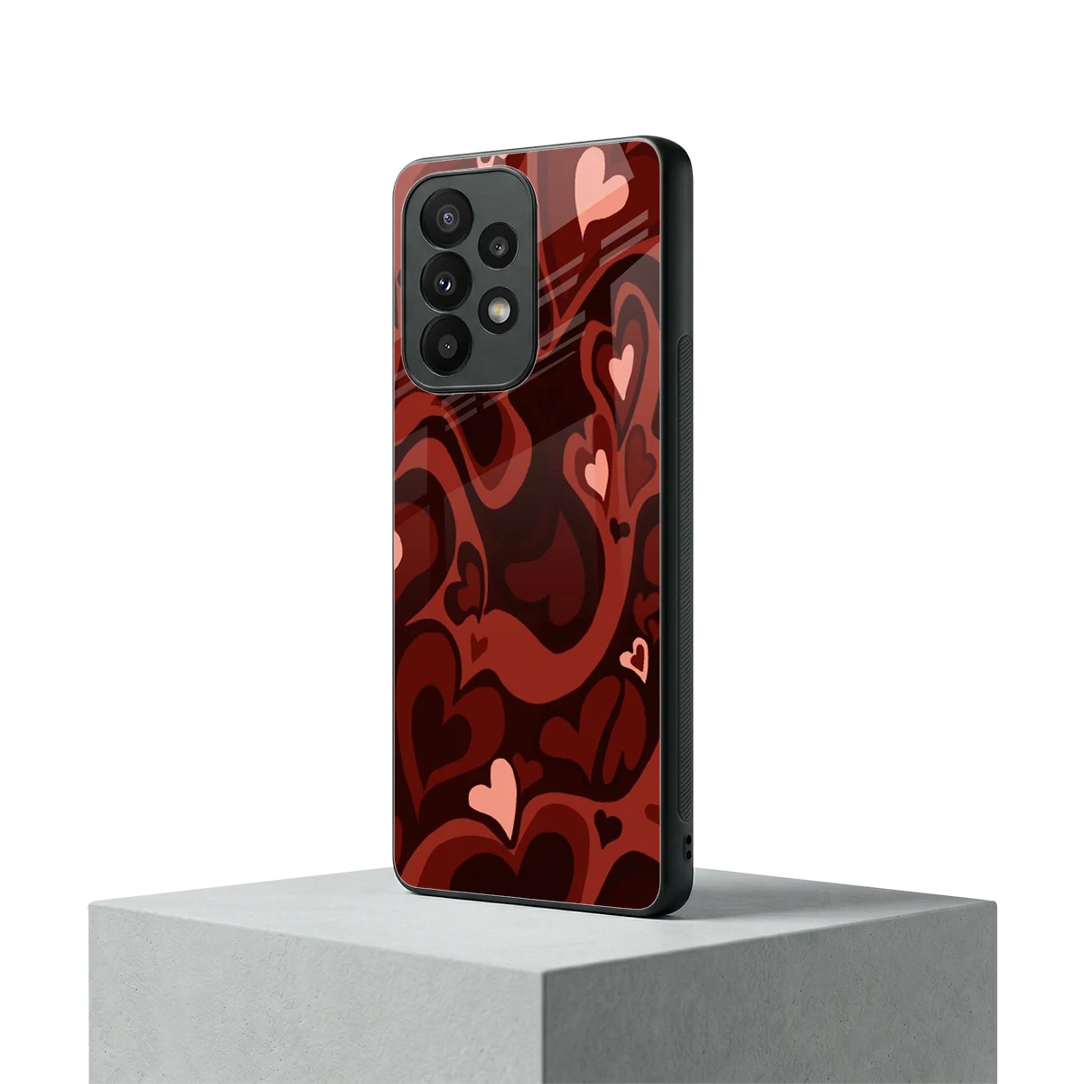 Y2K Red Meltdown Hearts samsung galaxy a23 mobile cover | shockproof glass phone case